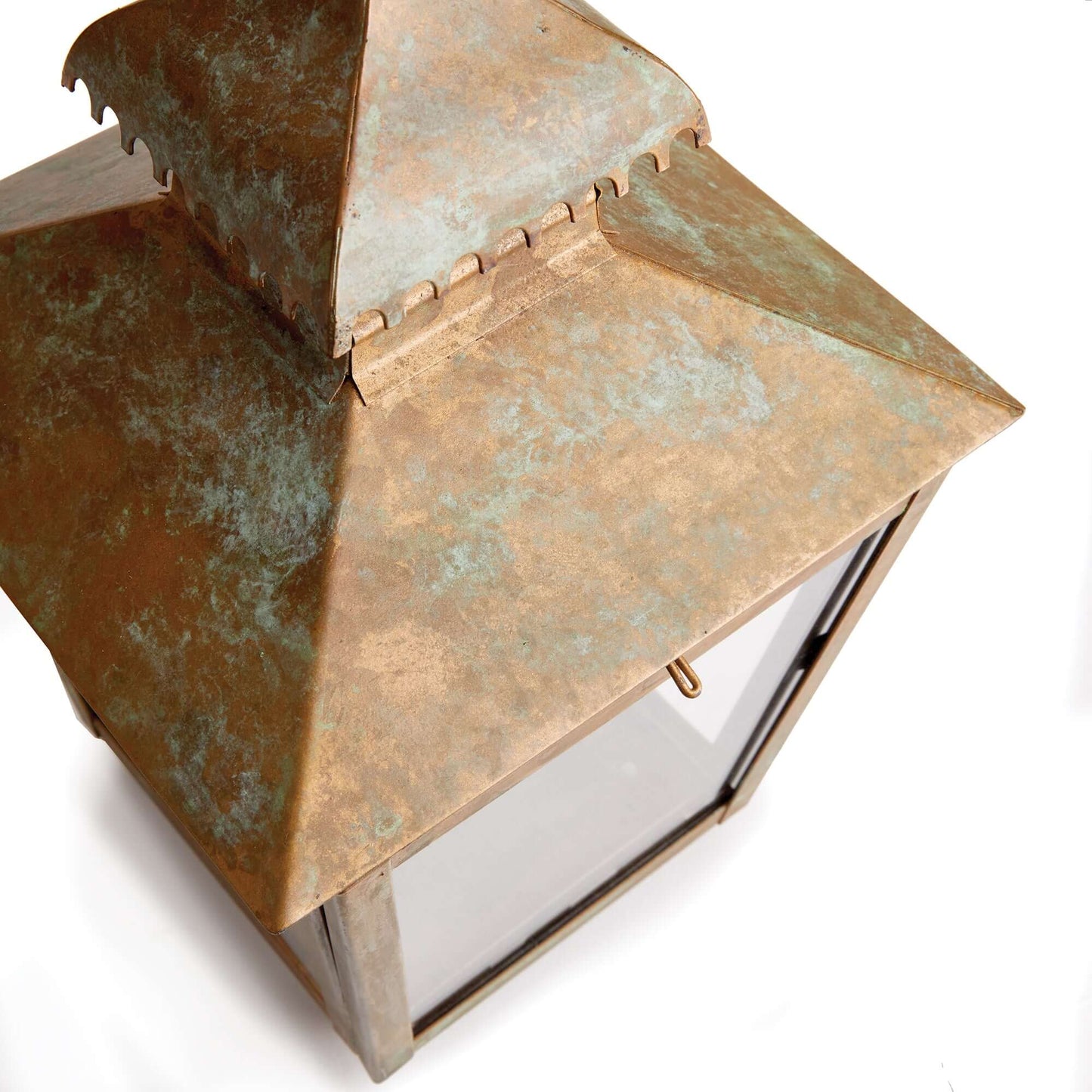 Antique Copper Pagoda Lantern with Weathered Patina