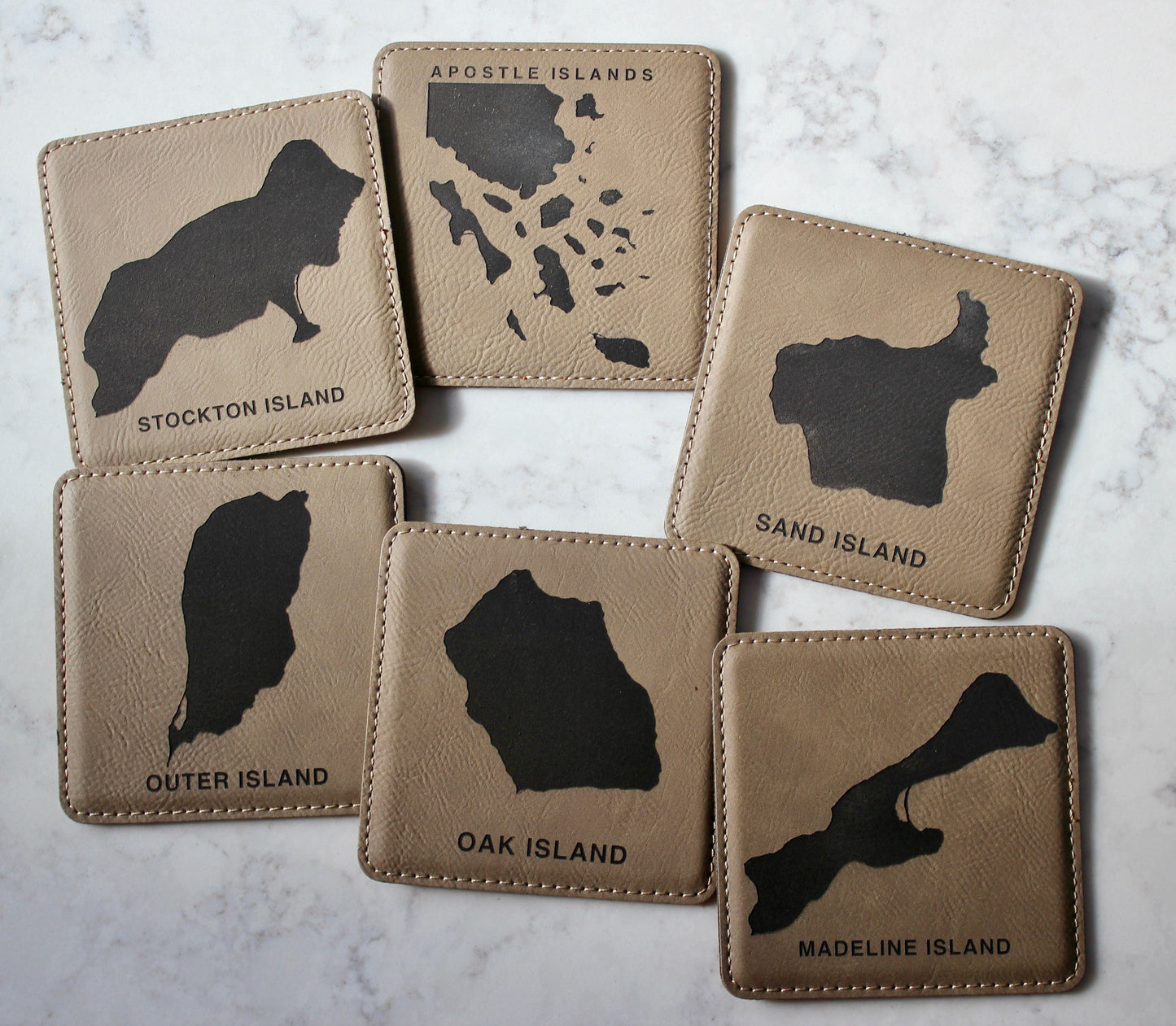 Apostle Islands Coaster Set - Light Brown