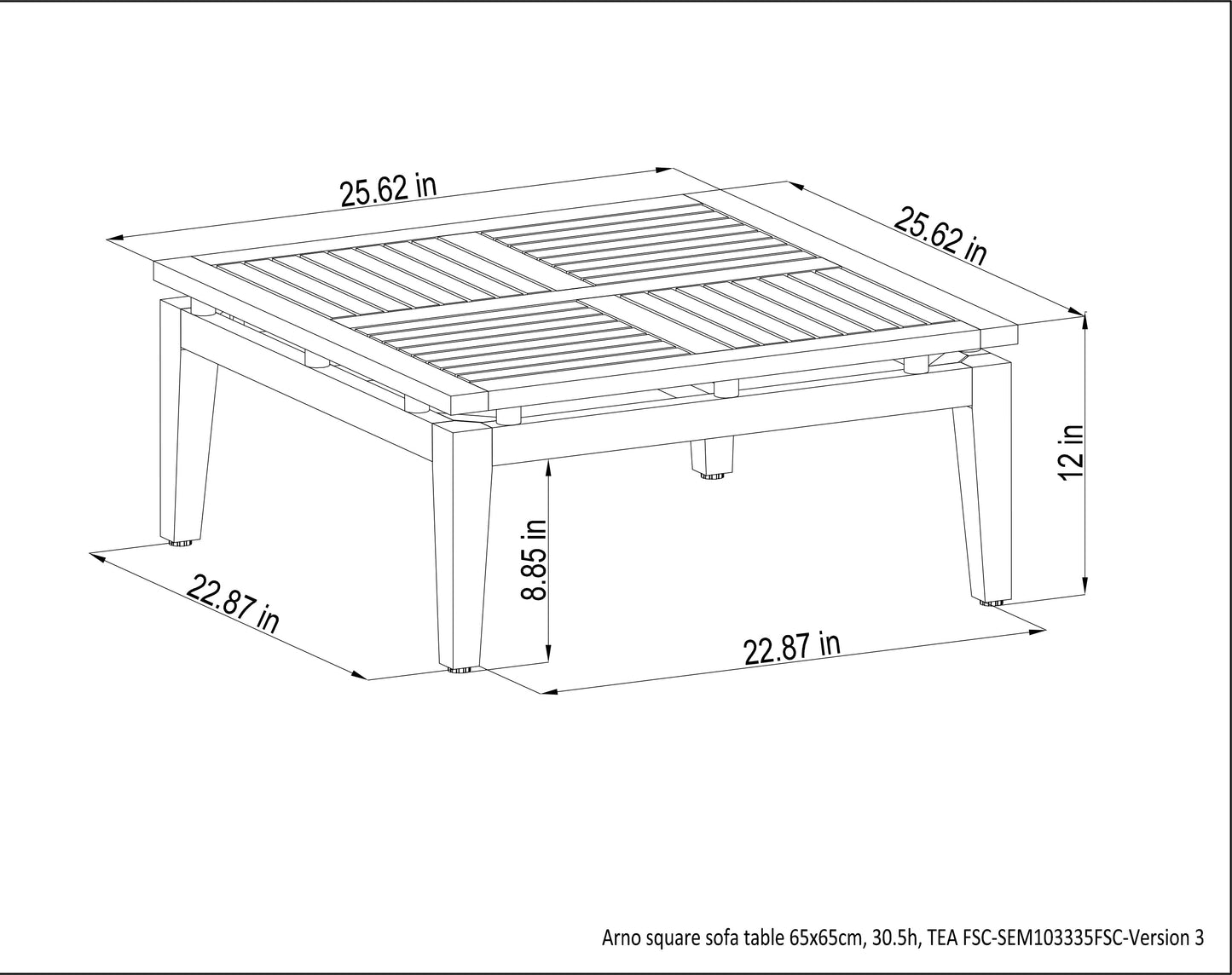 Arno 3pc Bistro Set Light