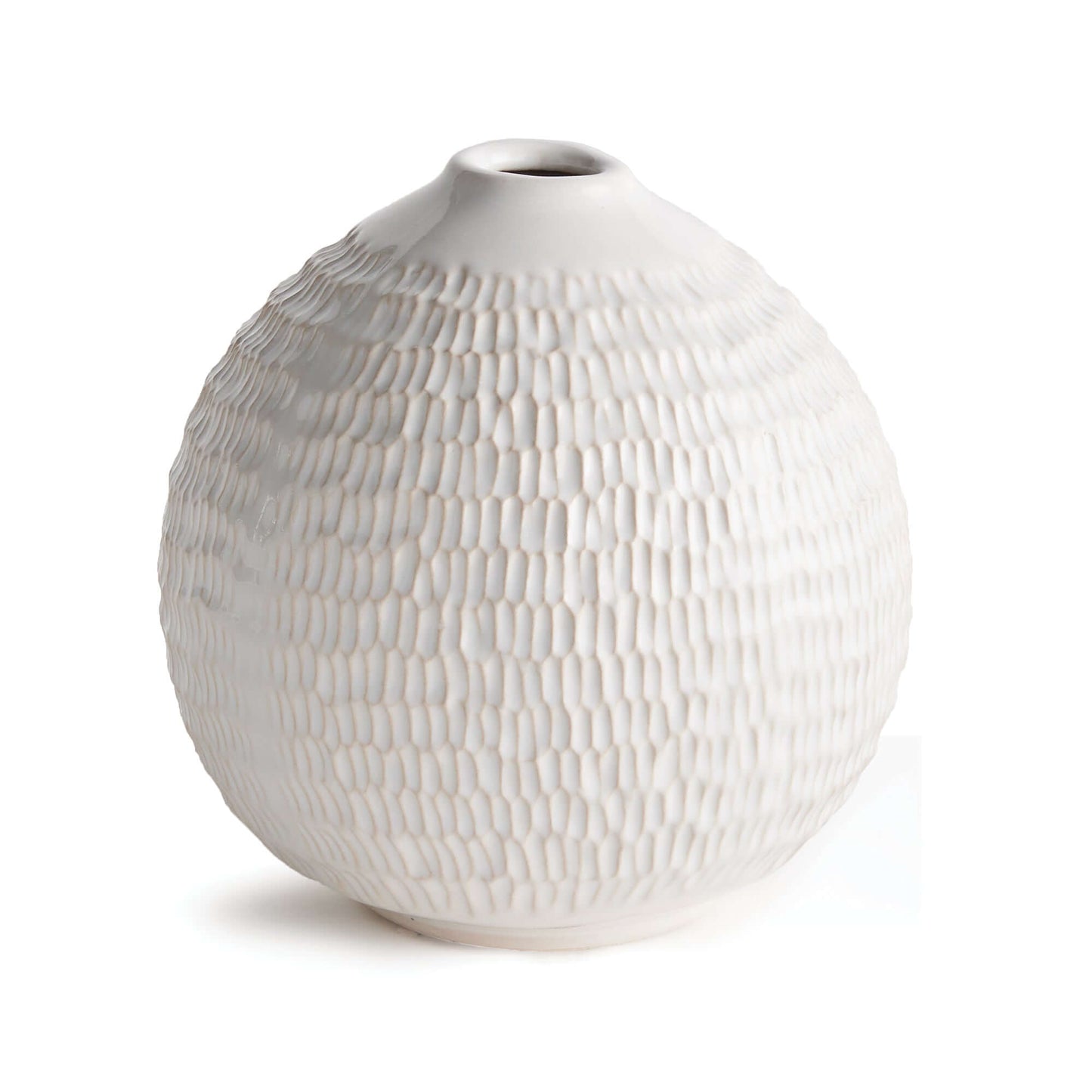 Artisan Vintage-Style White Ceramic Accent Vase
