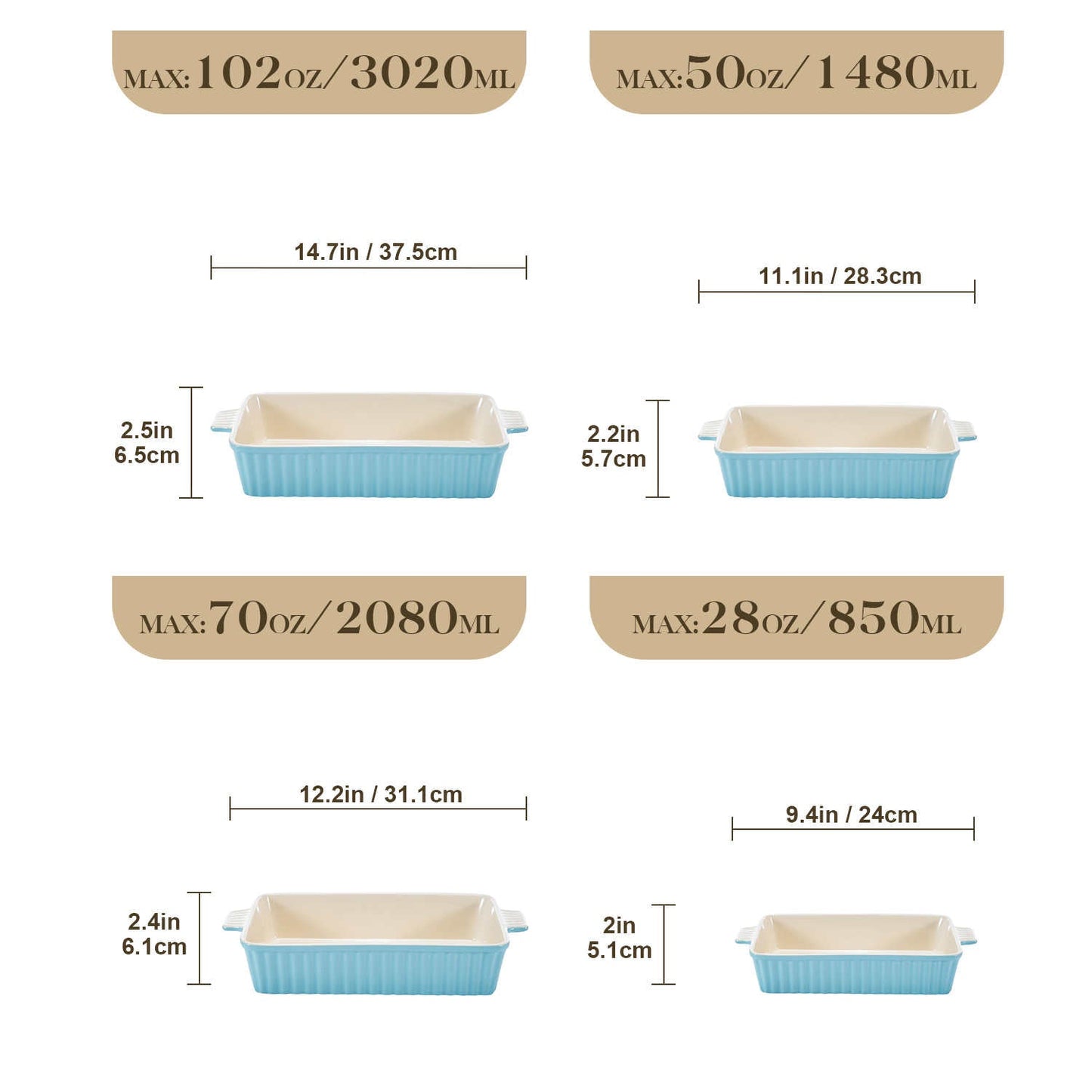 Blue Bakeware Set of 4