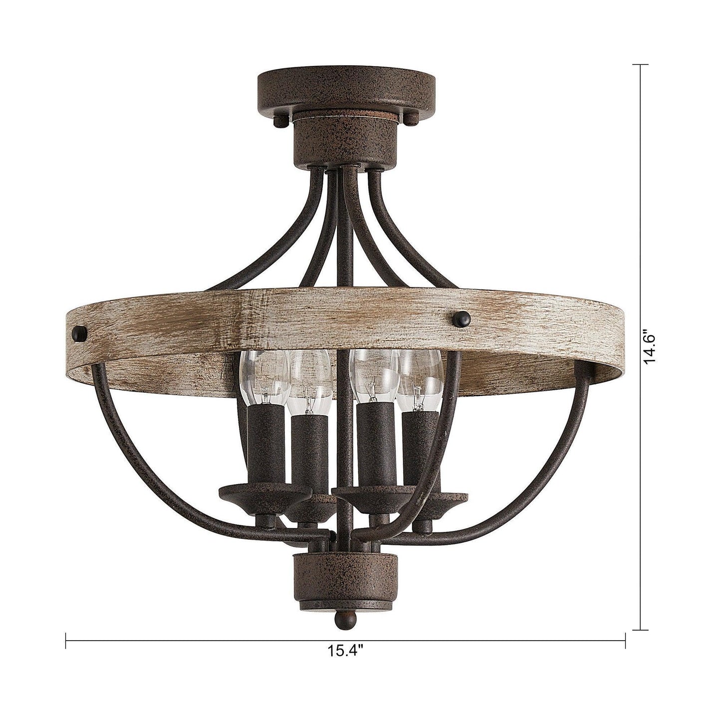 4-Light Industrial Ceiling Light
