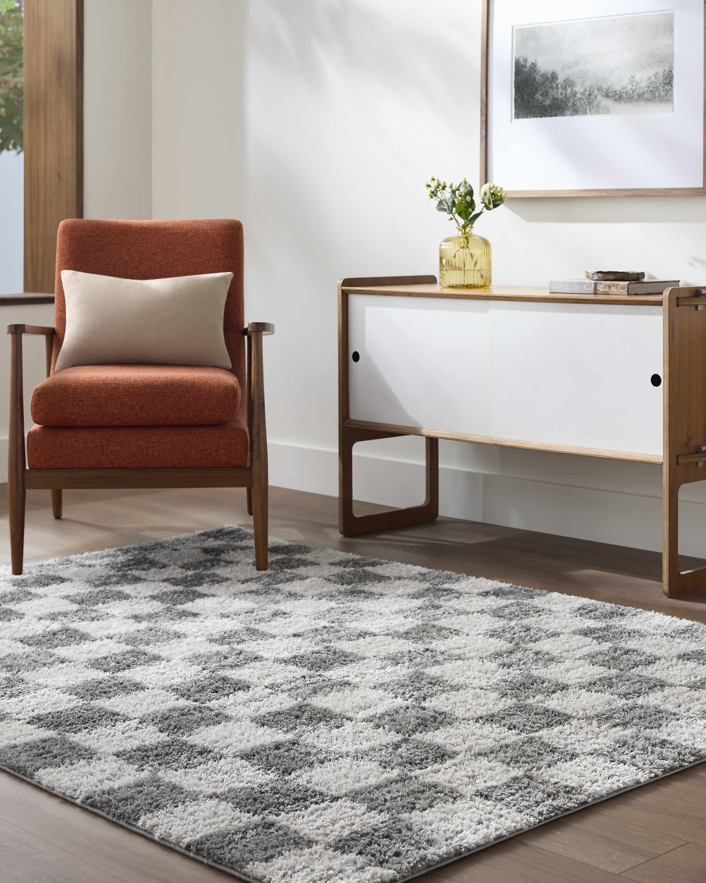 Belita Charcoal Luxe Shag Area Rug