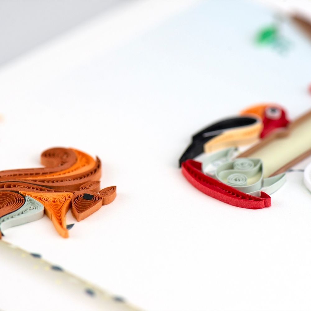 Bird Feeder Quilled Greeting Card