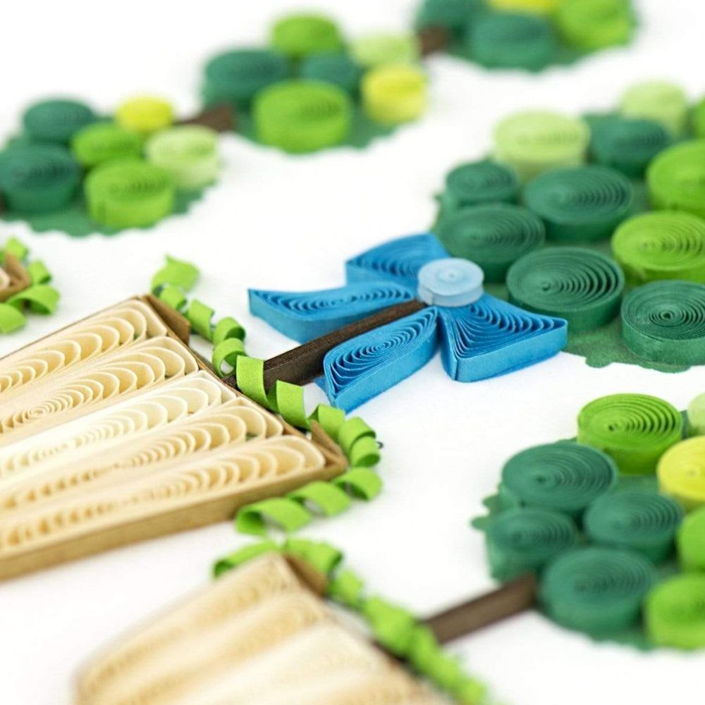 Potted Topiary Plants Quilled Greeting Card