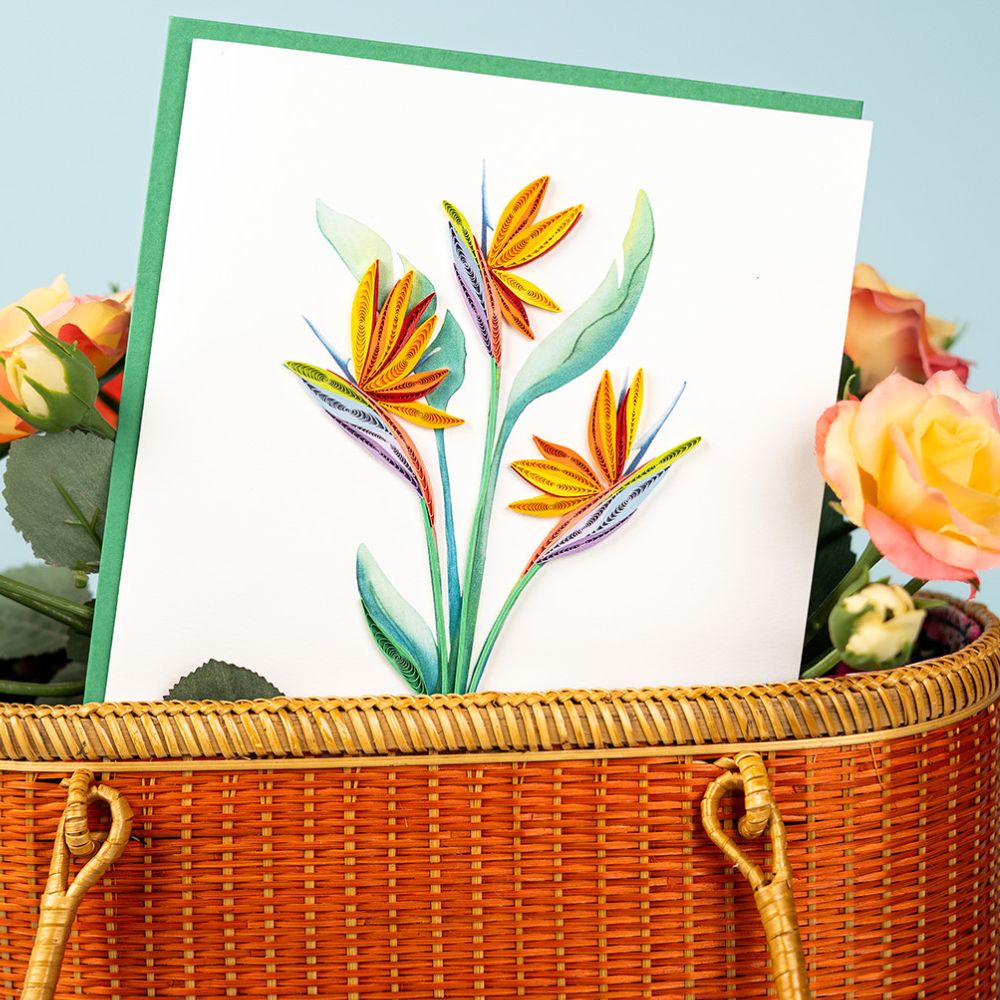 Bird of Paradise Quilled Greeting Card