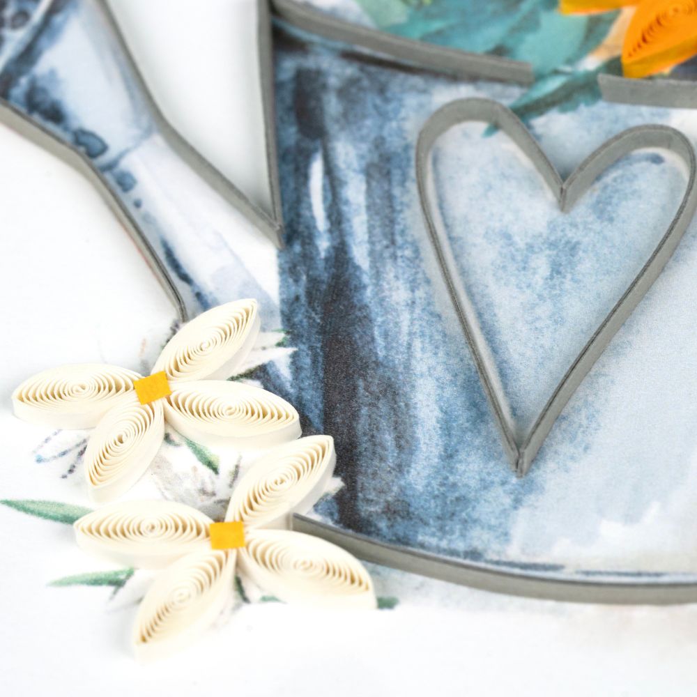 Garden Watering Can Quilled Greeting Card