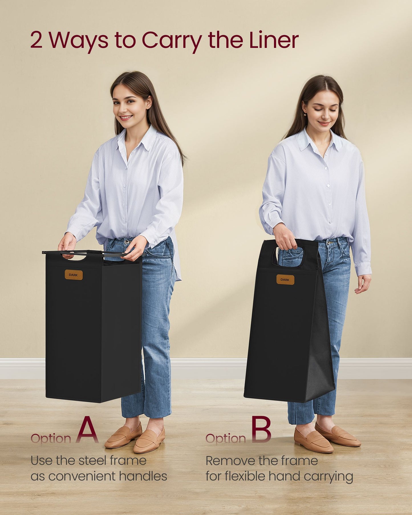Rolling Laundry Hamper with 4 Compartments, 39.6 Gal. (150 L)