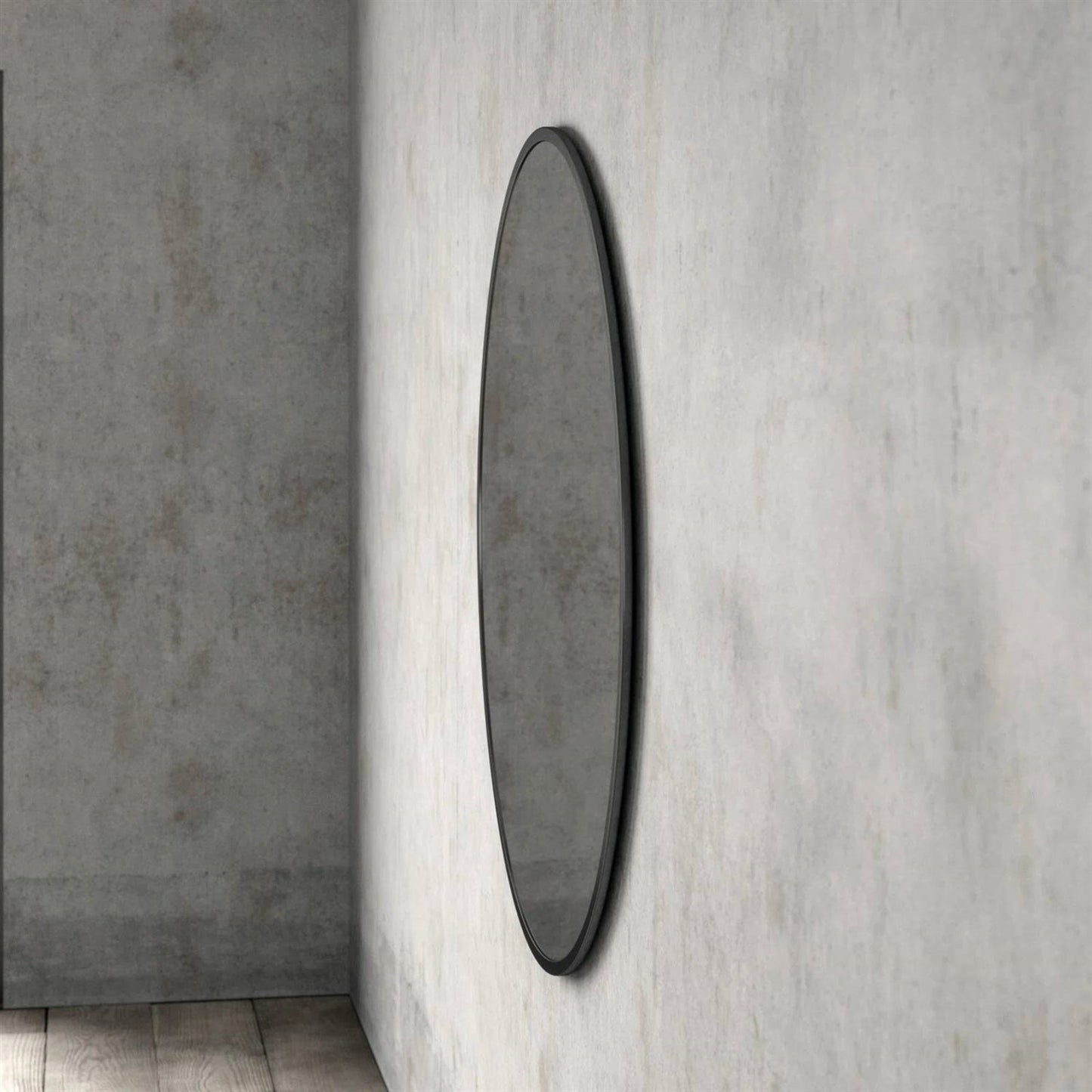 Round 39-inch Wall Mirror in Black - Living Room Bedroom Accent Bathroom Mirror