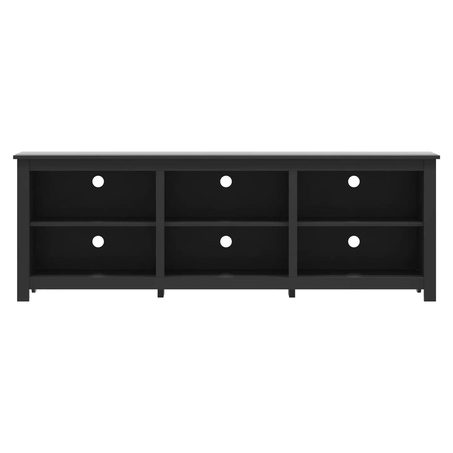 Farmhouse TV Stand in Black Wood Finish - for TVs up to 70-inch