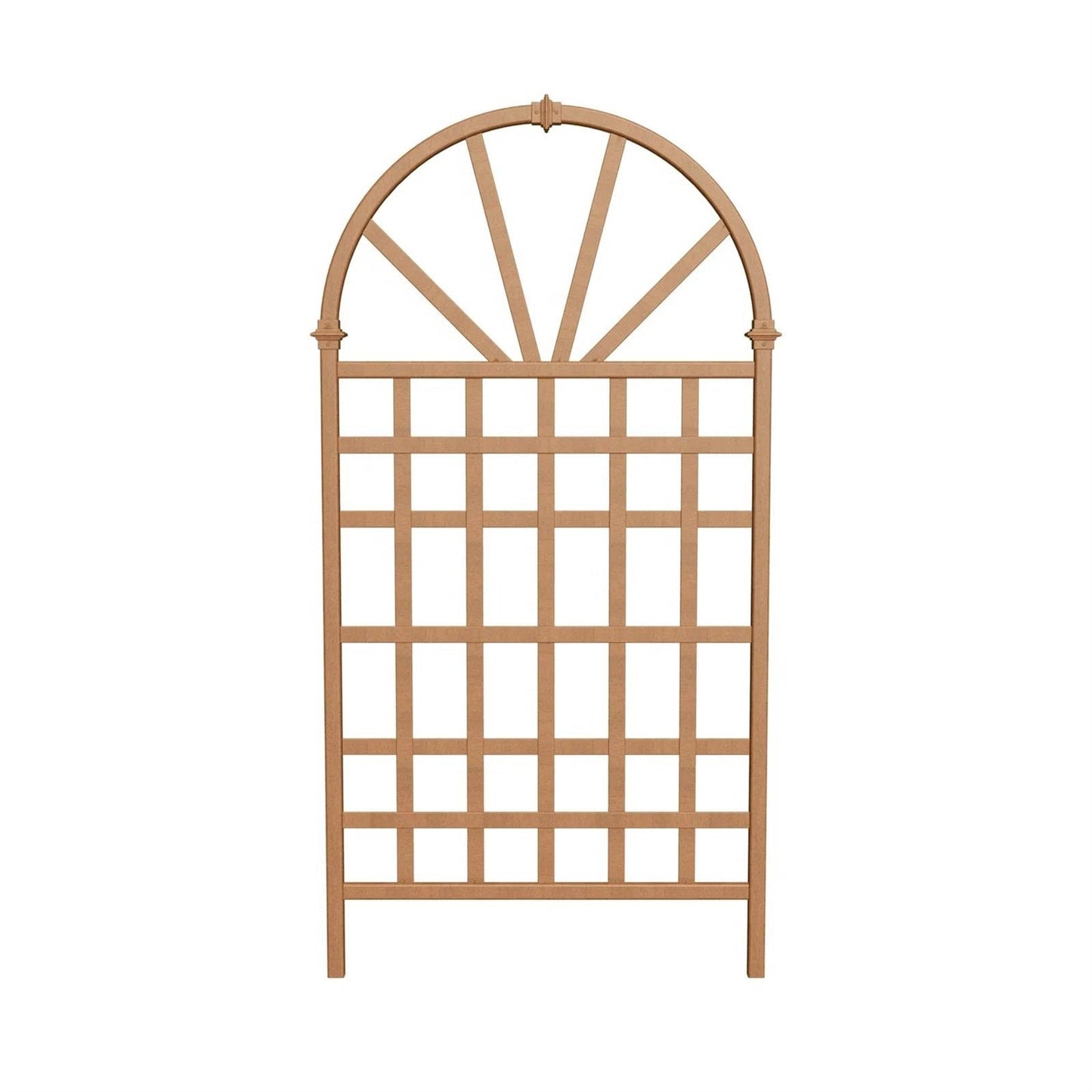 77-inch Outdoor Light Brown Vinyl Lattice Garden Trellis with Arched Top