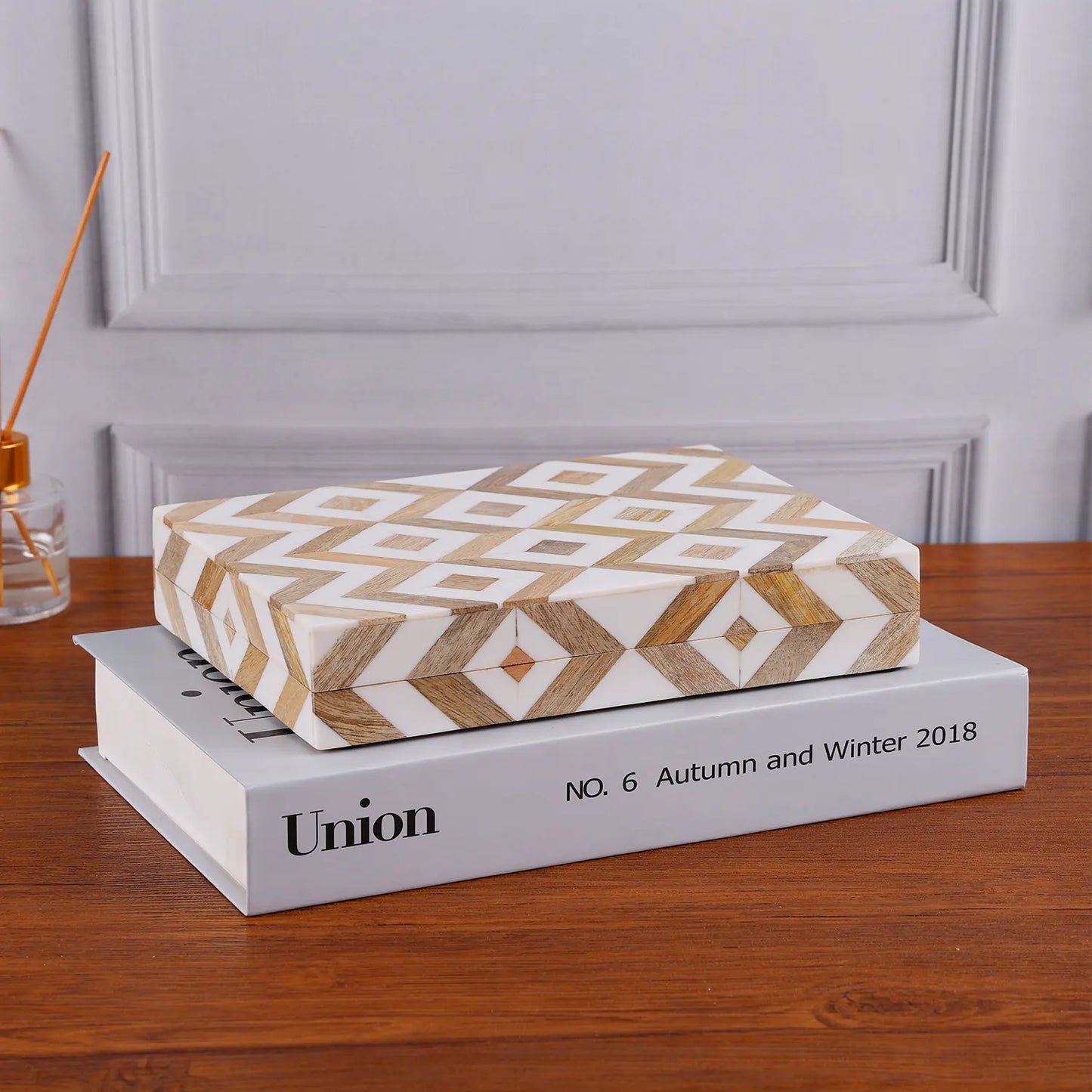 Marquet Array Resin & Wood Inlay Decorative Storage Box