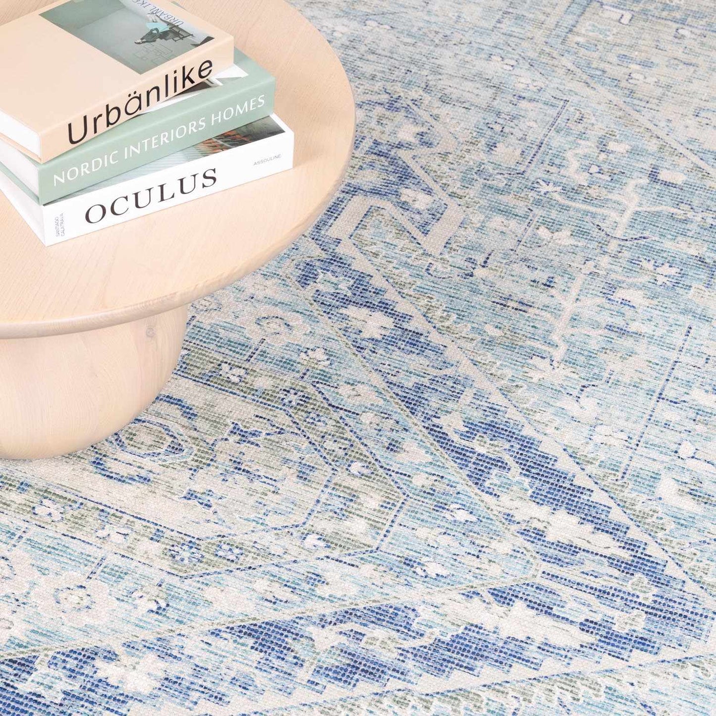 Byers Handmade Cotton-blend Aqua Rug