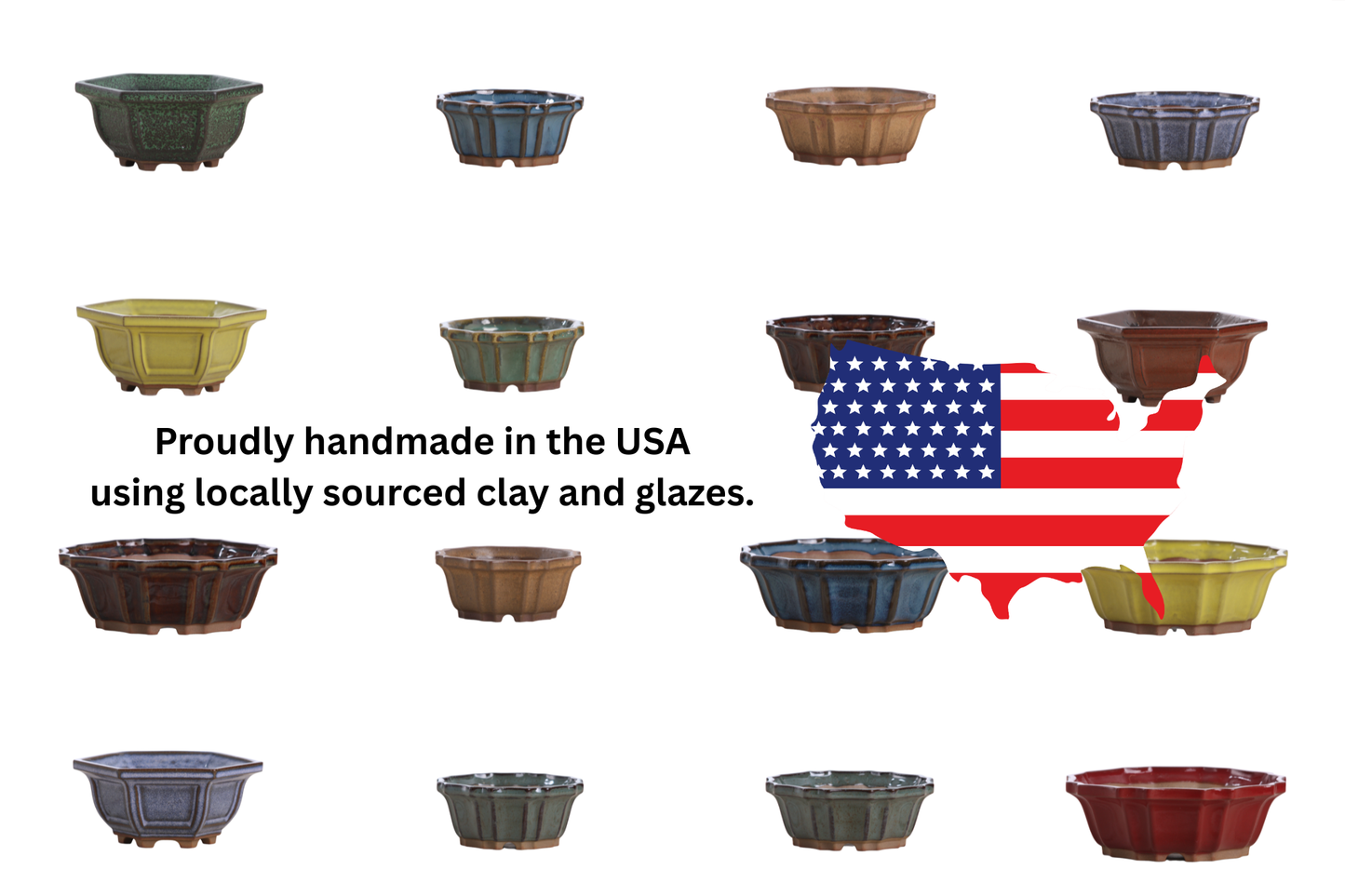 Willow Bonsai Ceramics Flower Design Bonsai Pot 5 Inch – Elegant Ceramic Bonsai & Succulent Planter, High‑Fired Frost‑Proof Stoneware with Drainage & Wiring Holes, Handmade in USA (Dark Honey)
