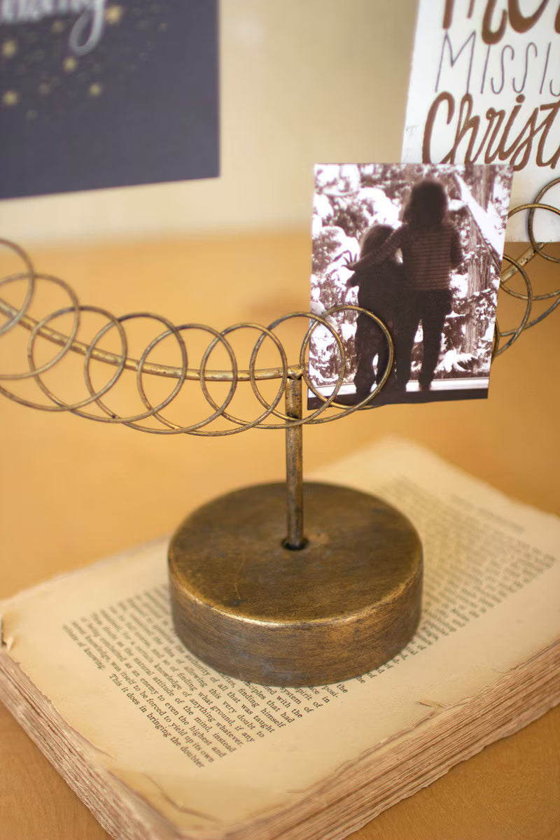 Round Wire Christmas Card Holder on Stand