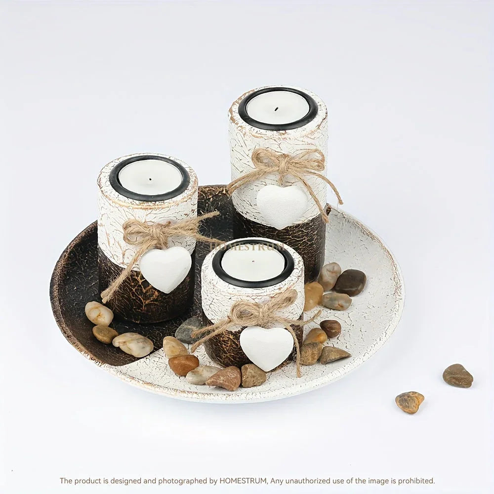 Candle Holder - Decorative Wooden Set
