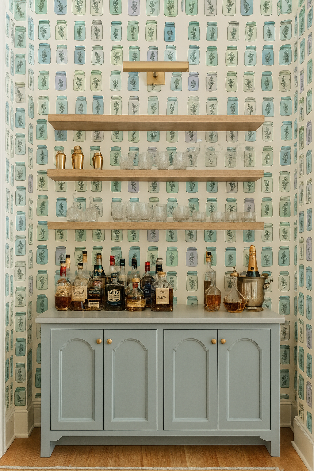 Herbarium Jars Wallpaper