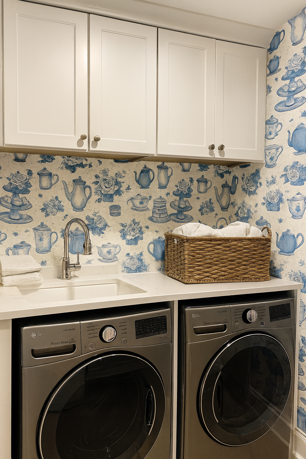 Tea & Toile Tales Wallpaper