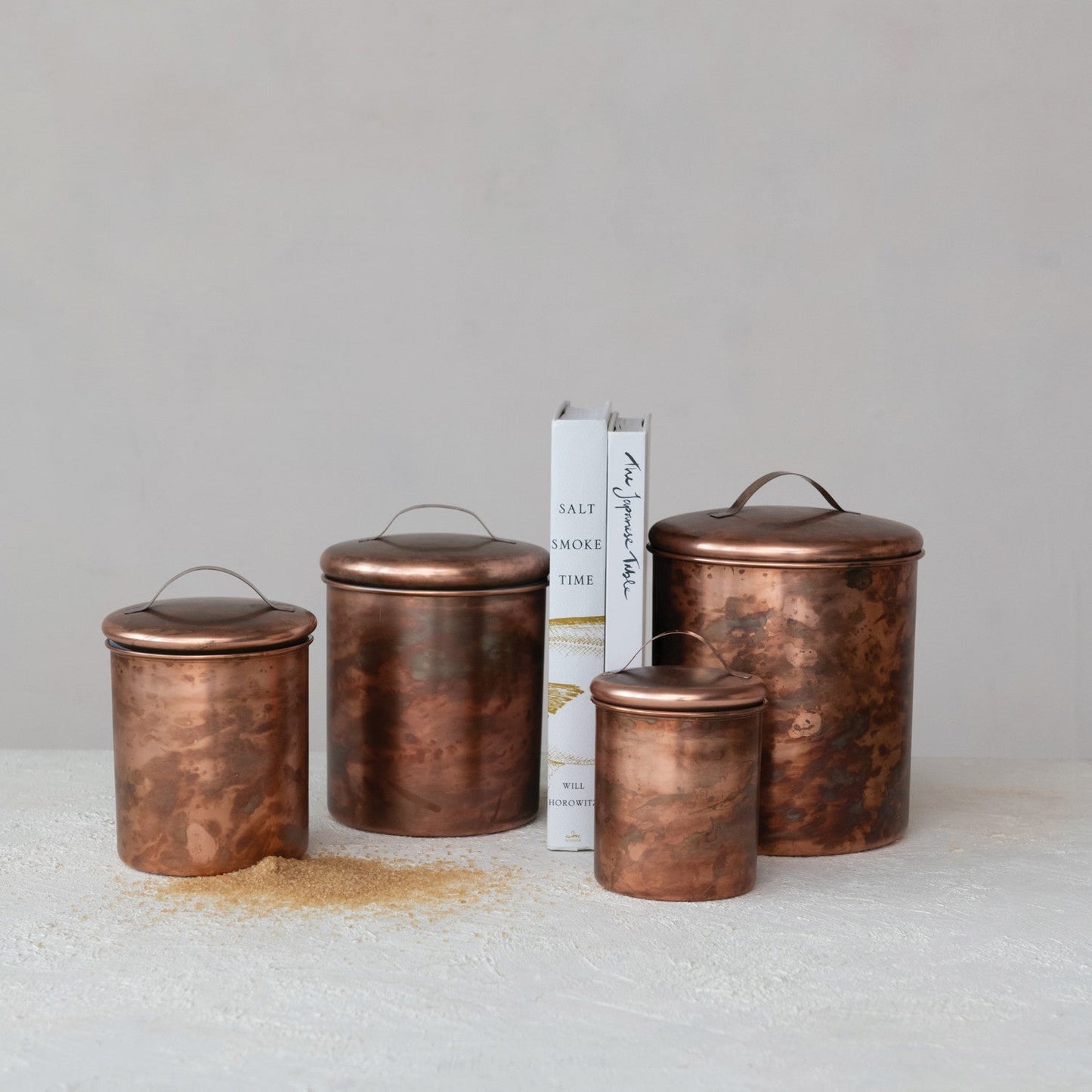 Oxidized Copper Finish Stainless Steel Canisters | 4 Sizes