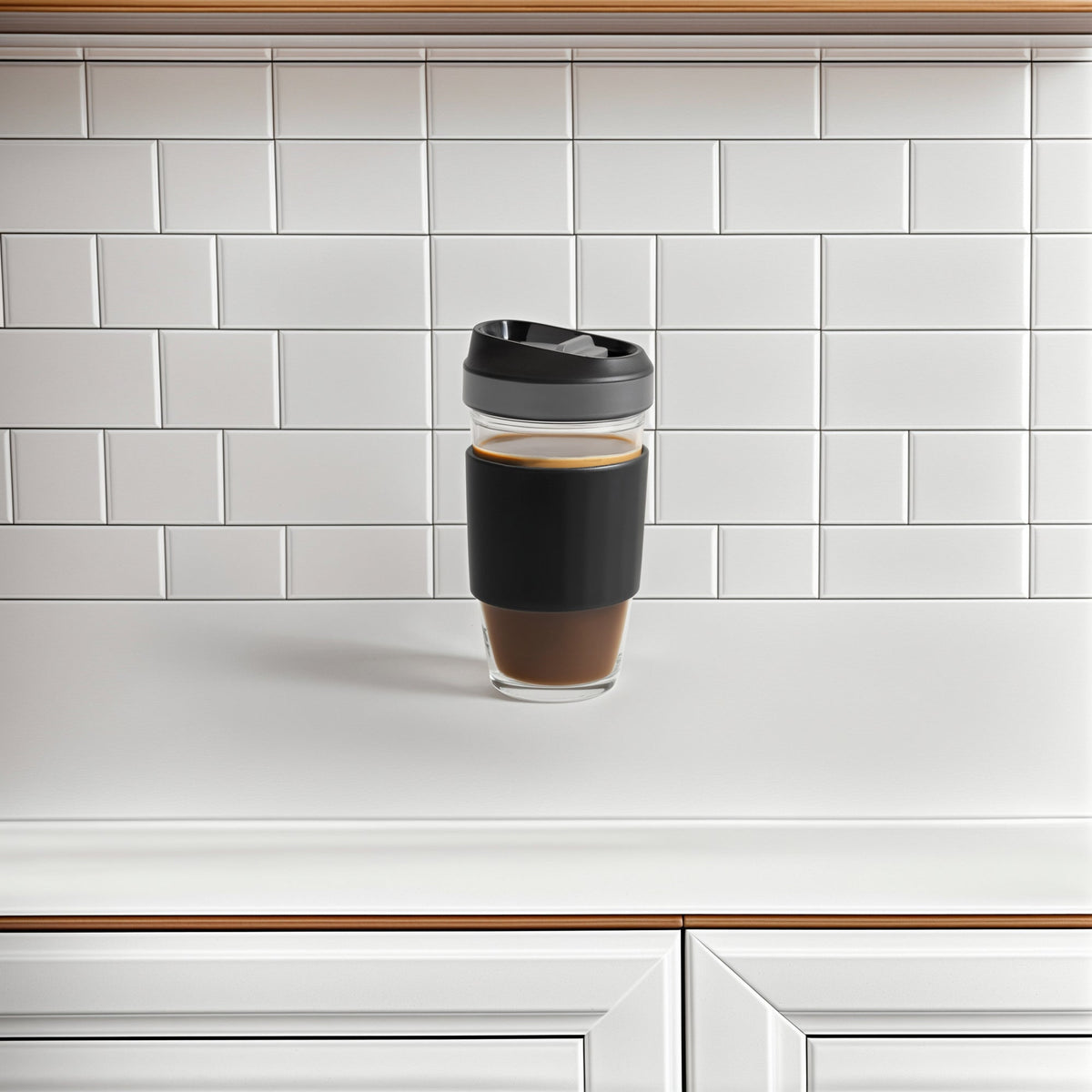 Borosilicate Glass Coffee Cup - Black