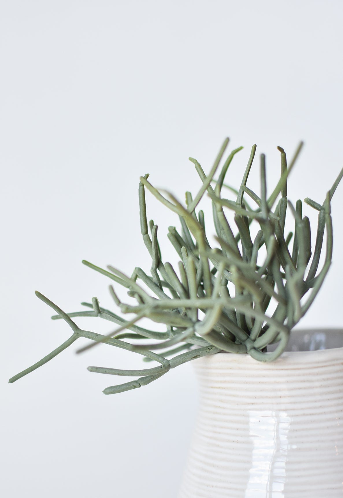 8" Faux Soft Touch Green/Gray Pencil Cactus Pick