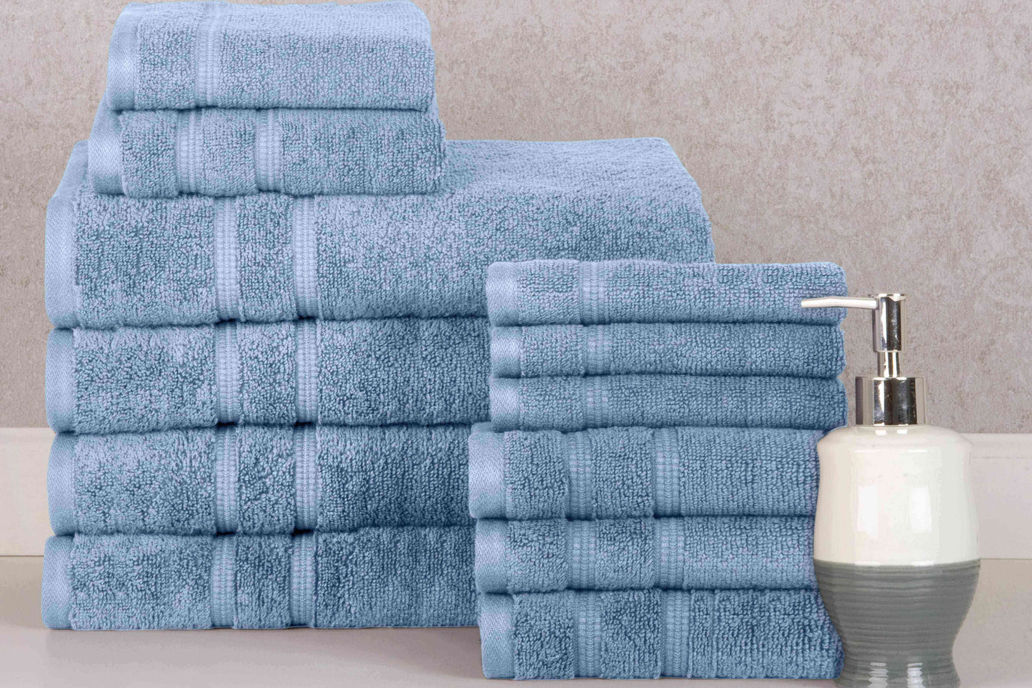 Bibb Home Zero Twist Egyptian Cotton Towel Set.