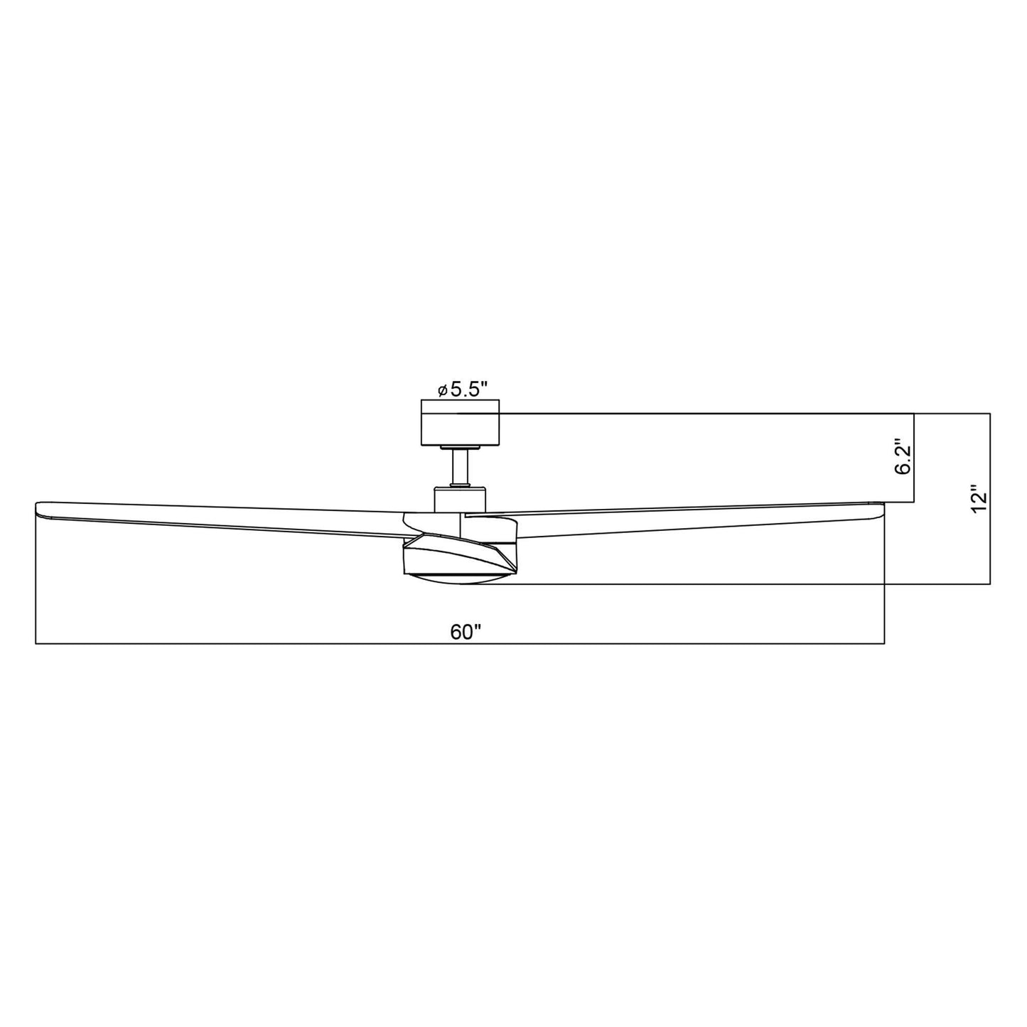 60" Parvez Modern DC Motor Downrod Mount Reversible Crystal Ceiling Fan With Lighting And Remote Control