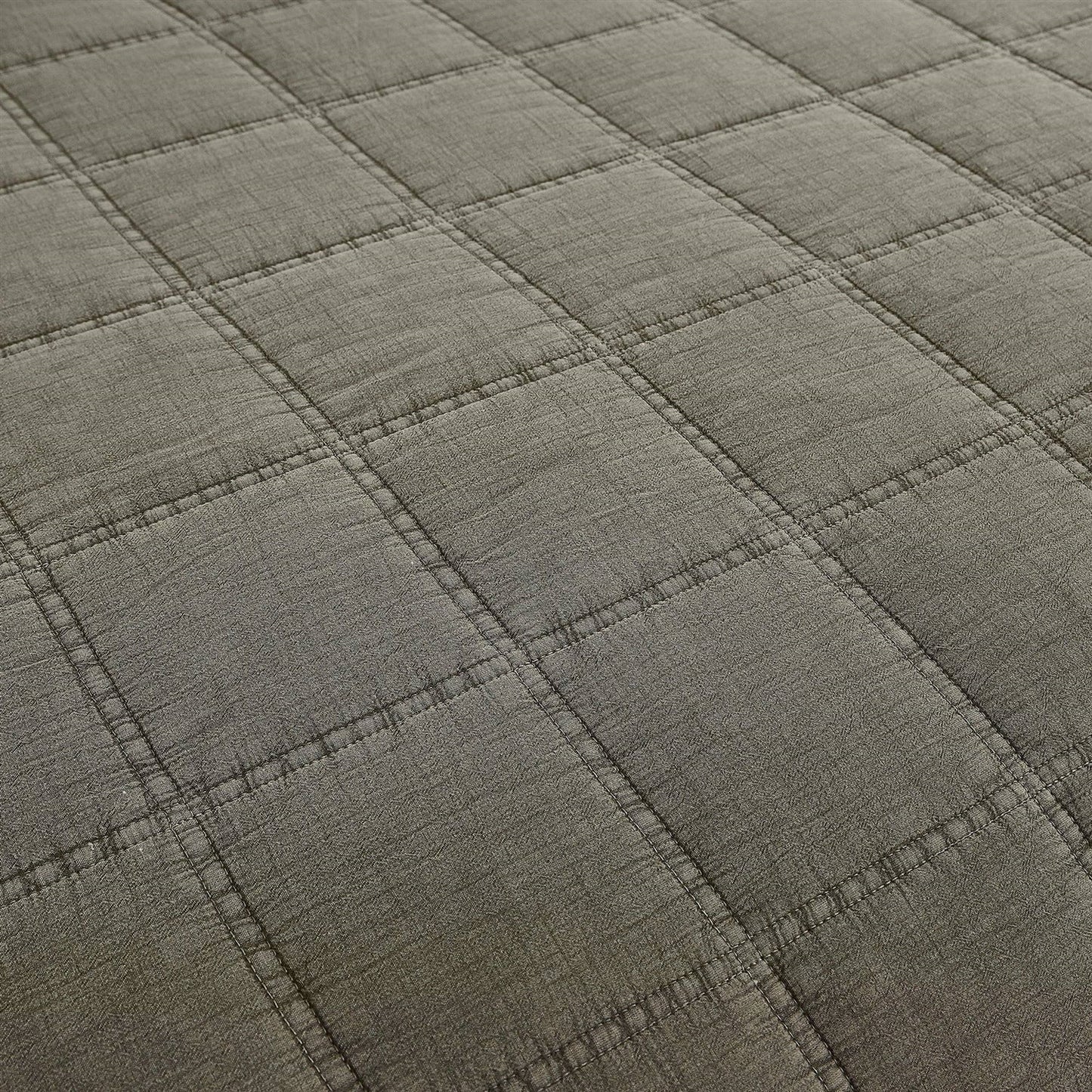 Full/Queen 3 Piece Cotton Faded Stone Washed Lightweight Quilt Set Green