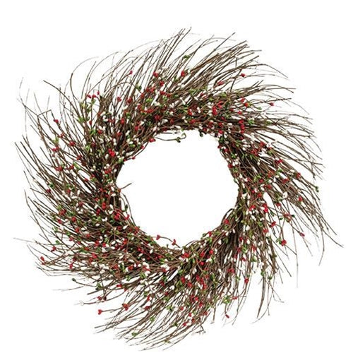 Holiday Combo Pip Twig Wreath 22"