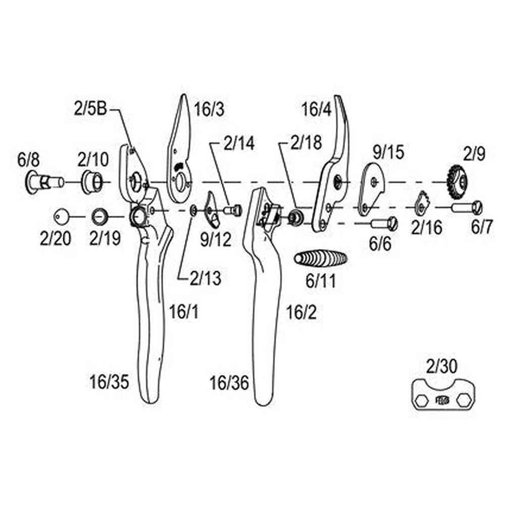 Felco 16 Ergonomic Compact Pruner for Left Hands F-16
