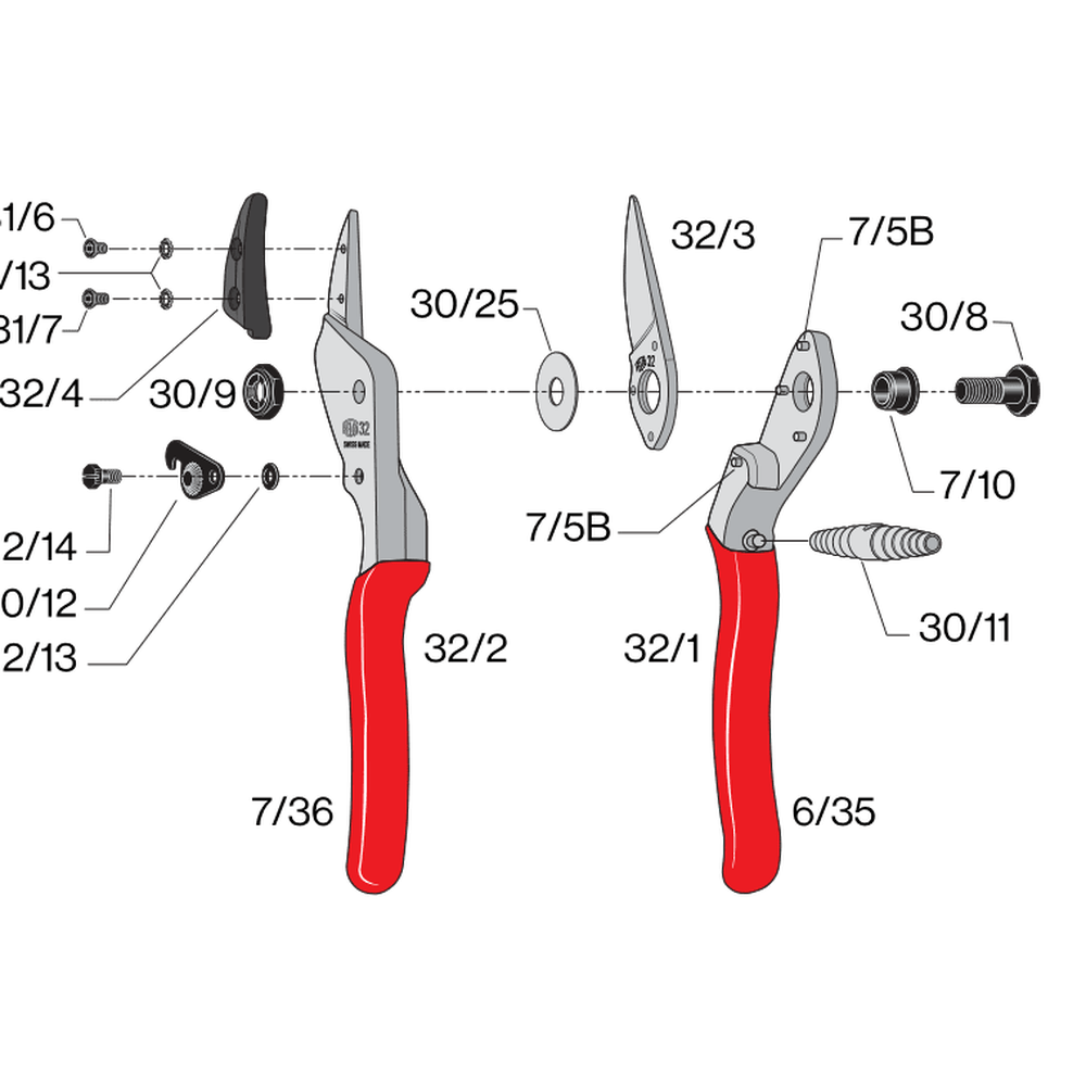 Felco 32 Curved Anvil Pruner F32