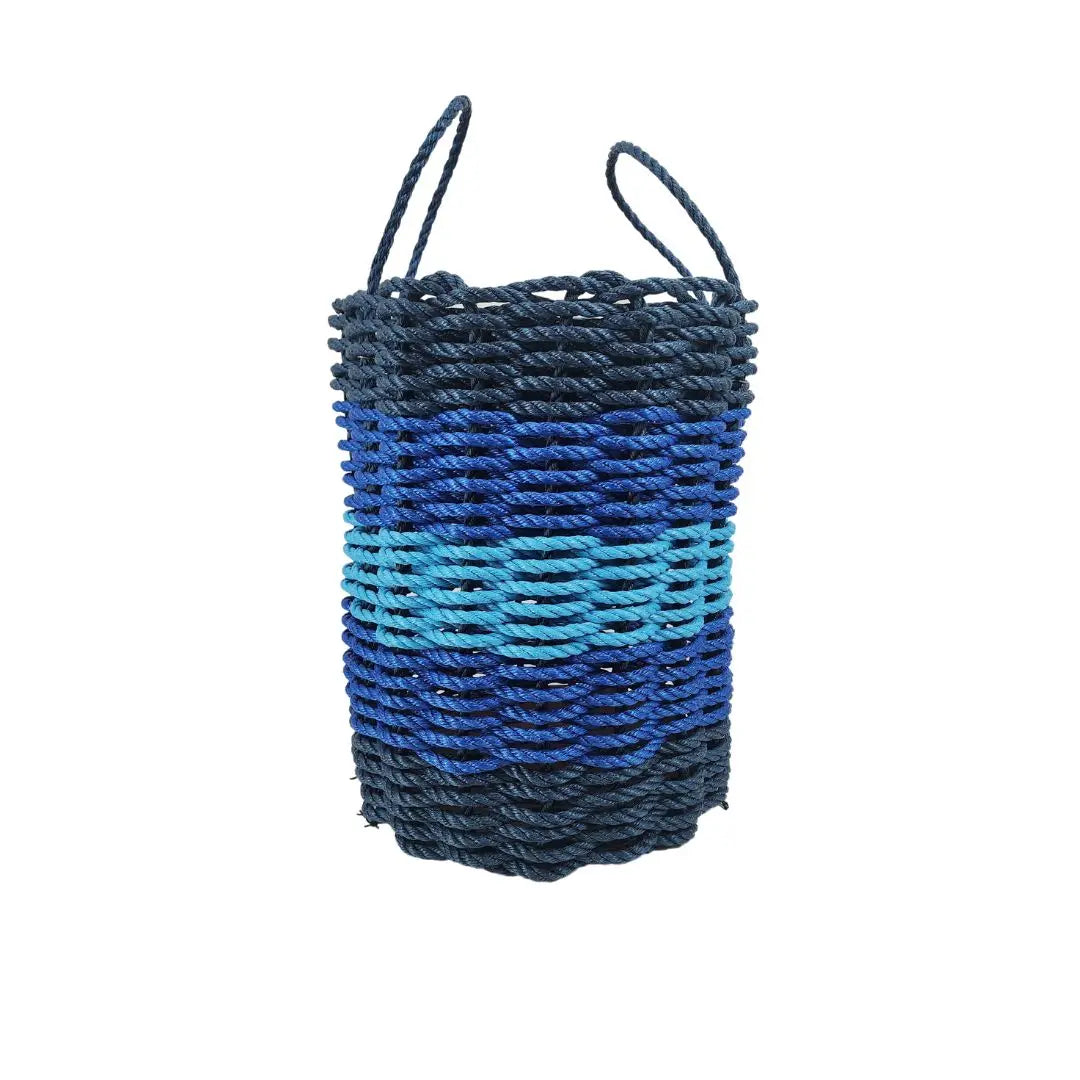 Five Stripe Rope Storage Basket Navy Blue, Blue, Light Blue