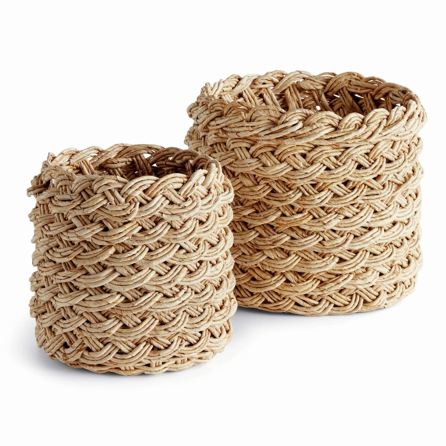 French Braided Abaca Storage Baskets (Set of 2)