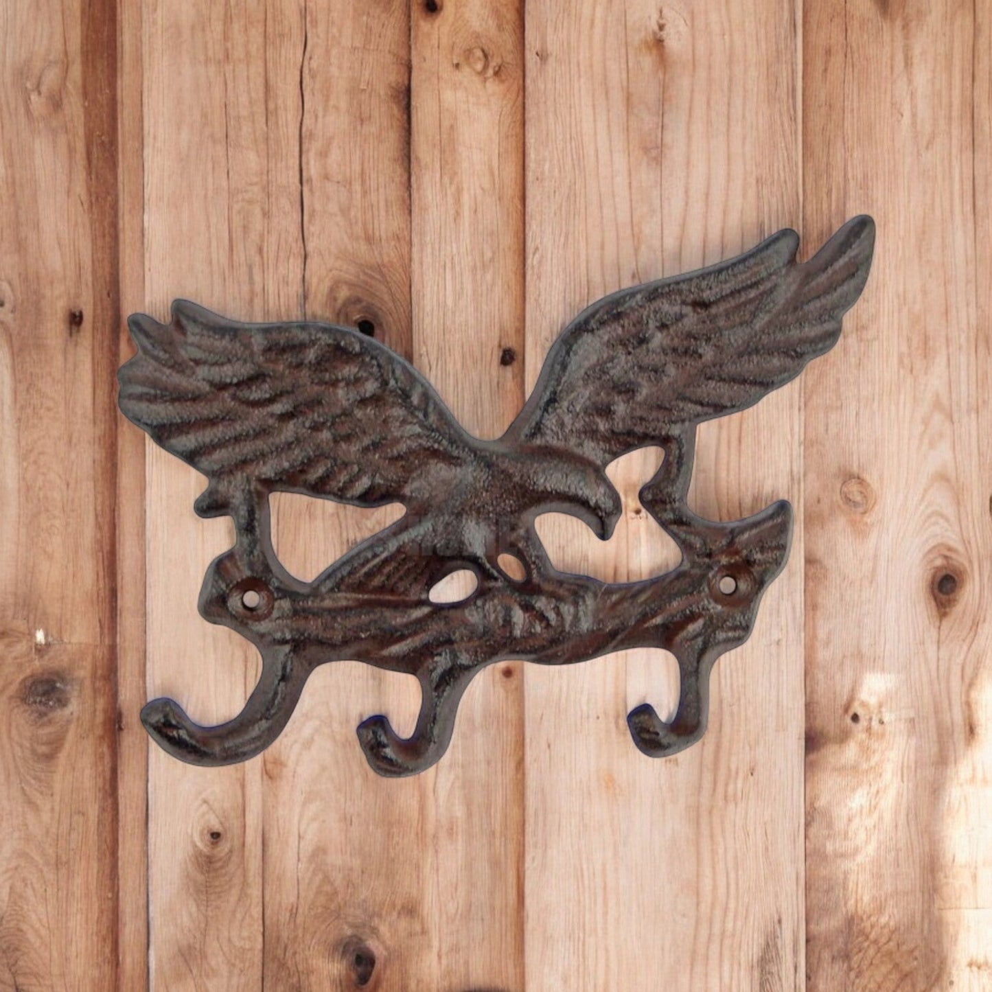 Patriotic Cast Iron Eagle Hooks, Bold Americana Wall Decor