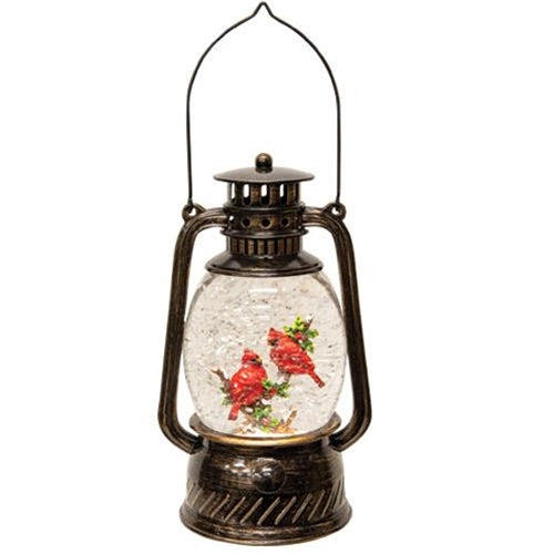 Lighted Cardinal Water Globe Lantern 2 Asstd.