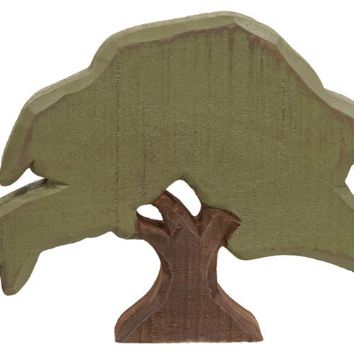 Distressed Carved Wood Chestnut Tree Sitter