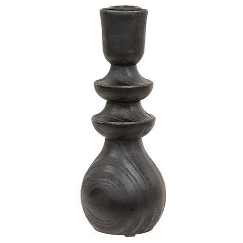 Black Wooden Deco Bottle Taper Holder