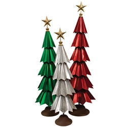 Distressed Green Metal Christmas Tree - 59.5"H
