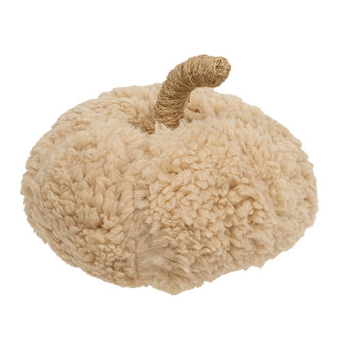 Ivory Sherpa Pumpkin w/Jute Stem Medium