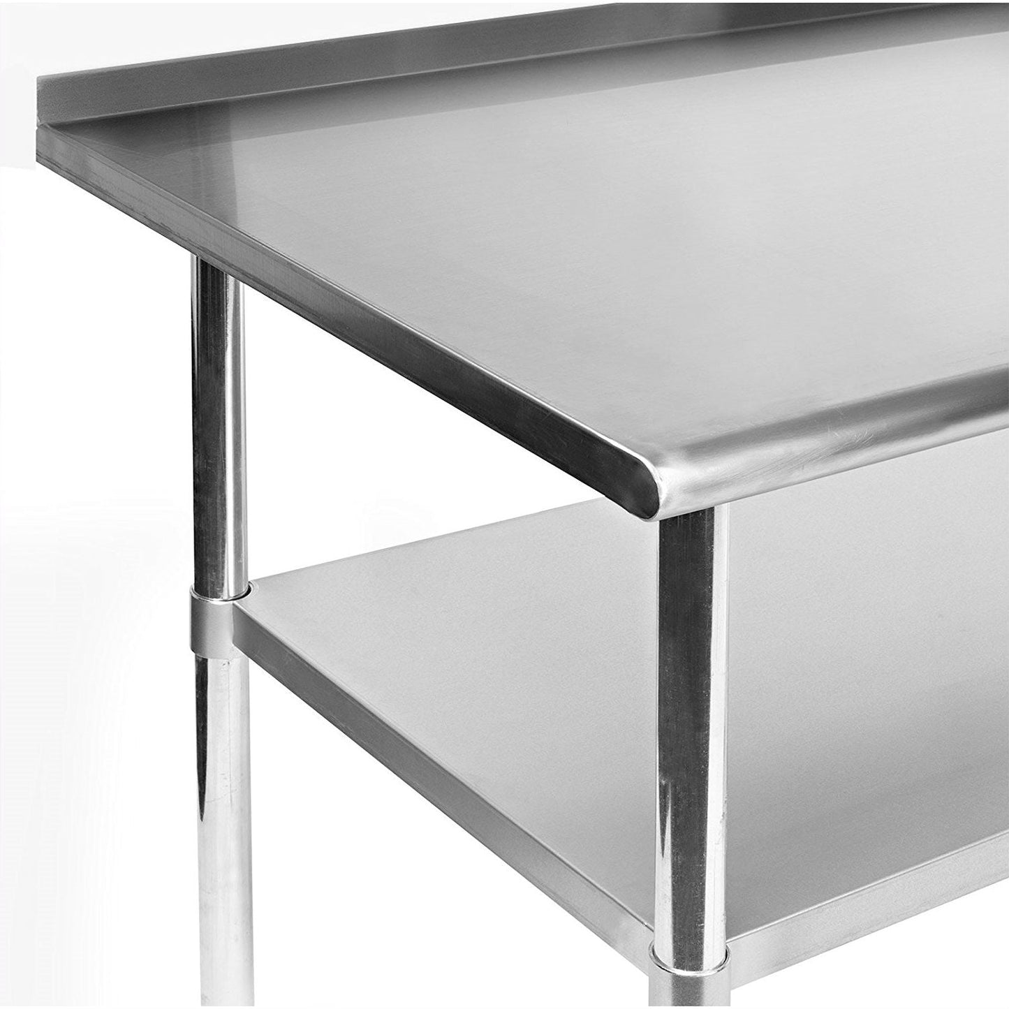 Stainless Steel 60 x 24 inch Heavy Duty NSF Certified Work Bench Prep Table with Backsplash