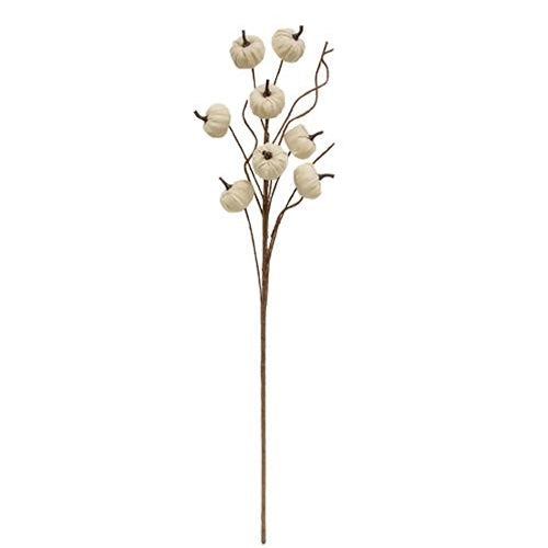 Cream Burlap Pumpkin Pick 30.5"