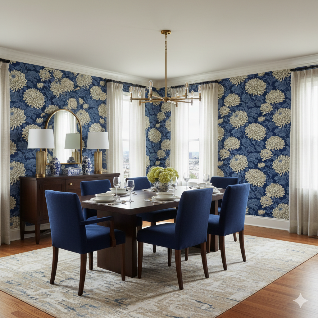 Midnight Chrysanthemum Wallpaper