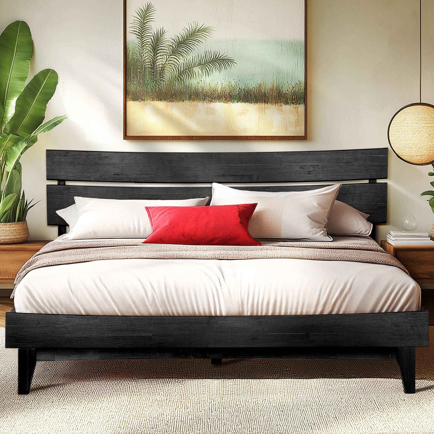 Acacia Aurora Deluxe Wood Platform Bed Frame for Ultimate Comfort and Style