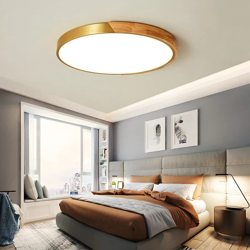 Modern Ultra-Thin LED Ceiling Lamp - Elegant Gold Surface Installation