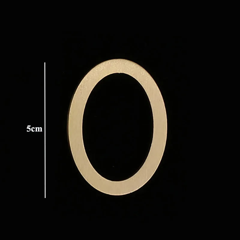 Golden Brass Door Numbers – Custom Decorative Wall Figures for Villas, Hotels, and Dormitories (5cm/7cm)