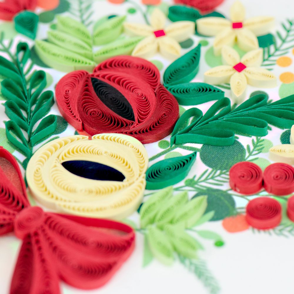 Festive Bouquet Quilled Greeting Card