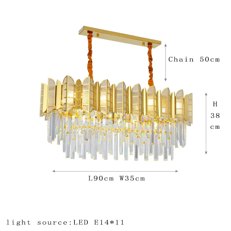 LED Stainless Steel Golden Post-Modern Chandelier - Light Luxury Crystal Elegance for Living Rooms, Bedrooms, and Dining Spaces