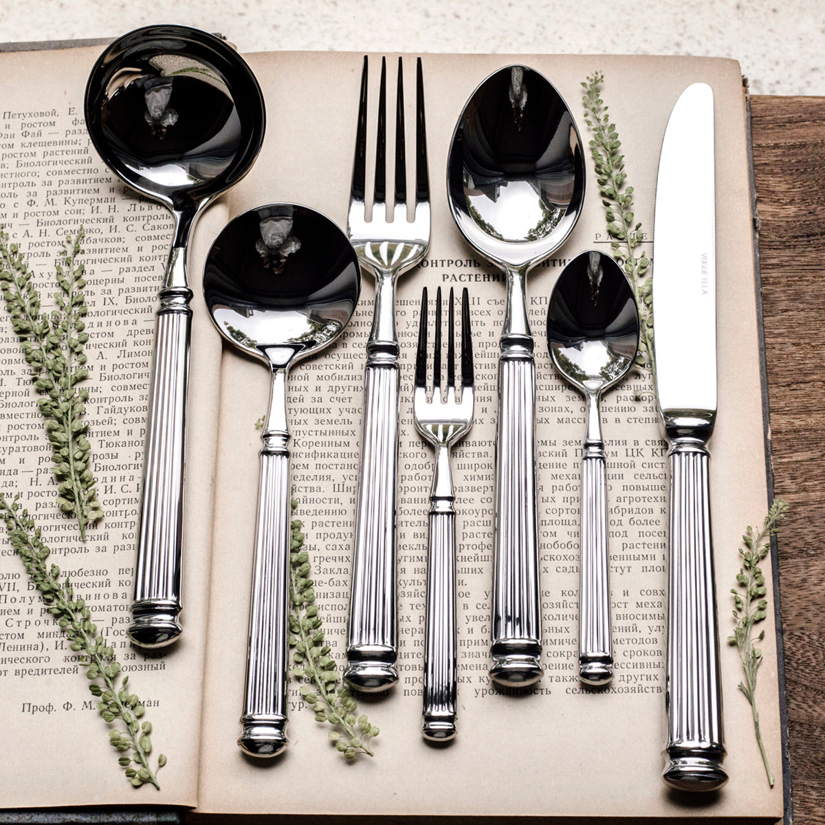 Handcrafted Timeless Roman Column Flatware