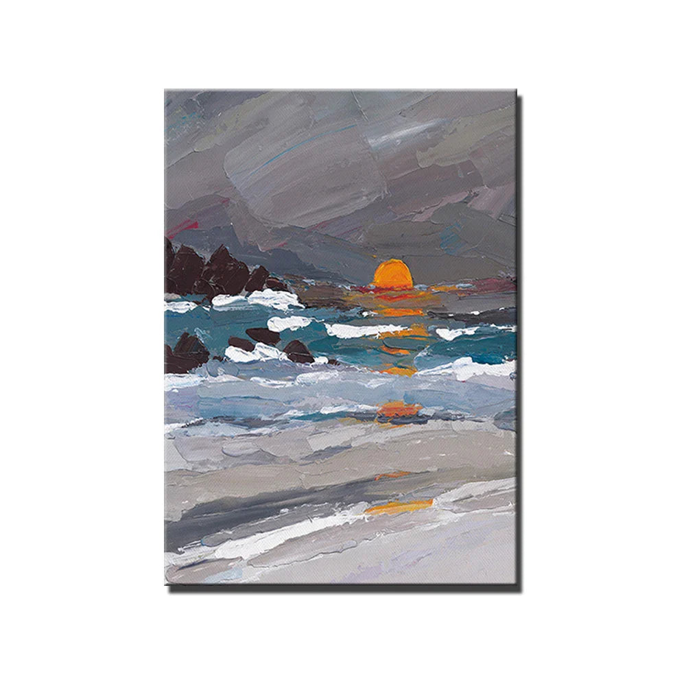 Gray yellow Oil Painting On Canvas Handmade Abstract Landscape Thick Oil Wall Art Hand Painted Large Sized Decoration Paintings