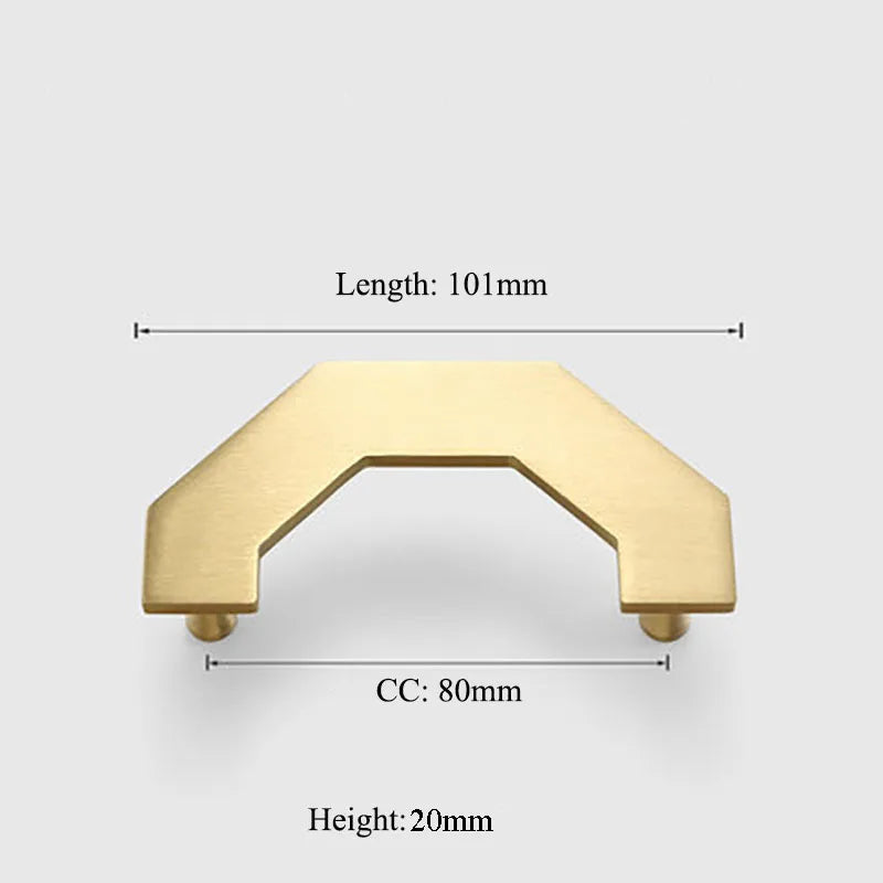 Gold Brass Octagon Cabinet Handles – Large Wardrobe Pulls and Bookcase Knobs (1 Pair)